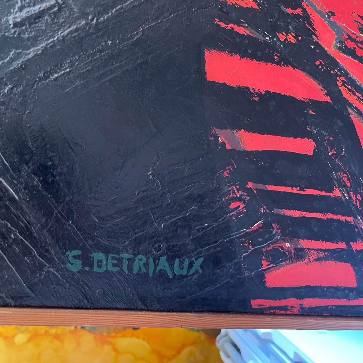 Serge Detriaux "city Map" Abstract Painting Oil On Panel, Ca 1988-photo-1