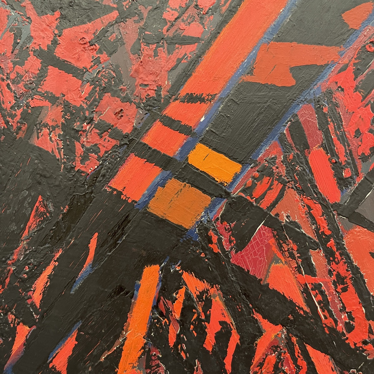 Serge Detriaux "city Map" Abstract Painting Oil On Panel, Ca 1988-photo-4