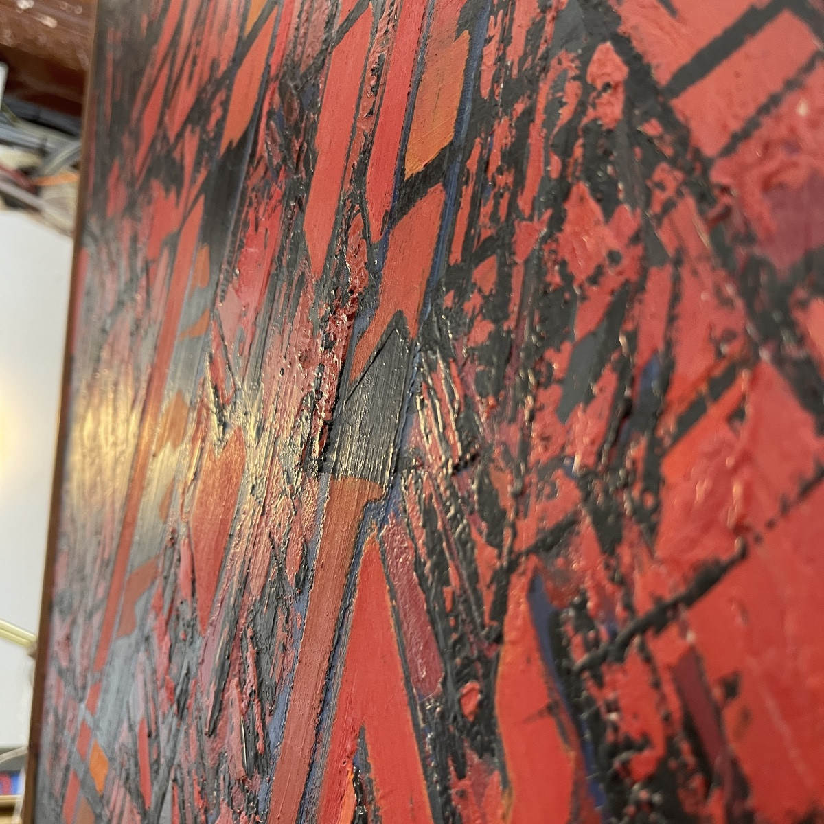Serge Detriaux "city Map" Abstract Painting Oil On Panel, Ca 1988-photo-5