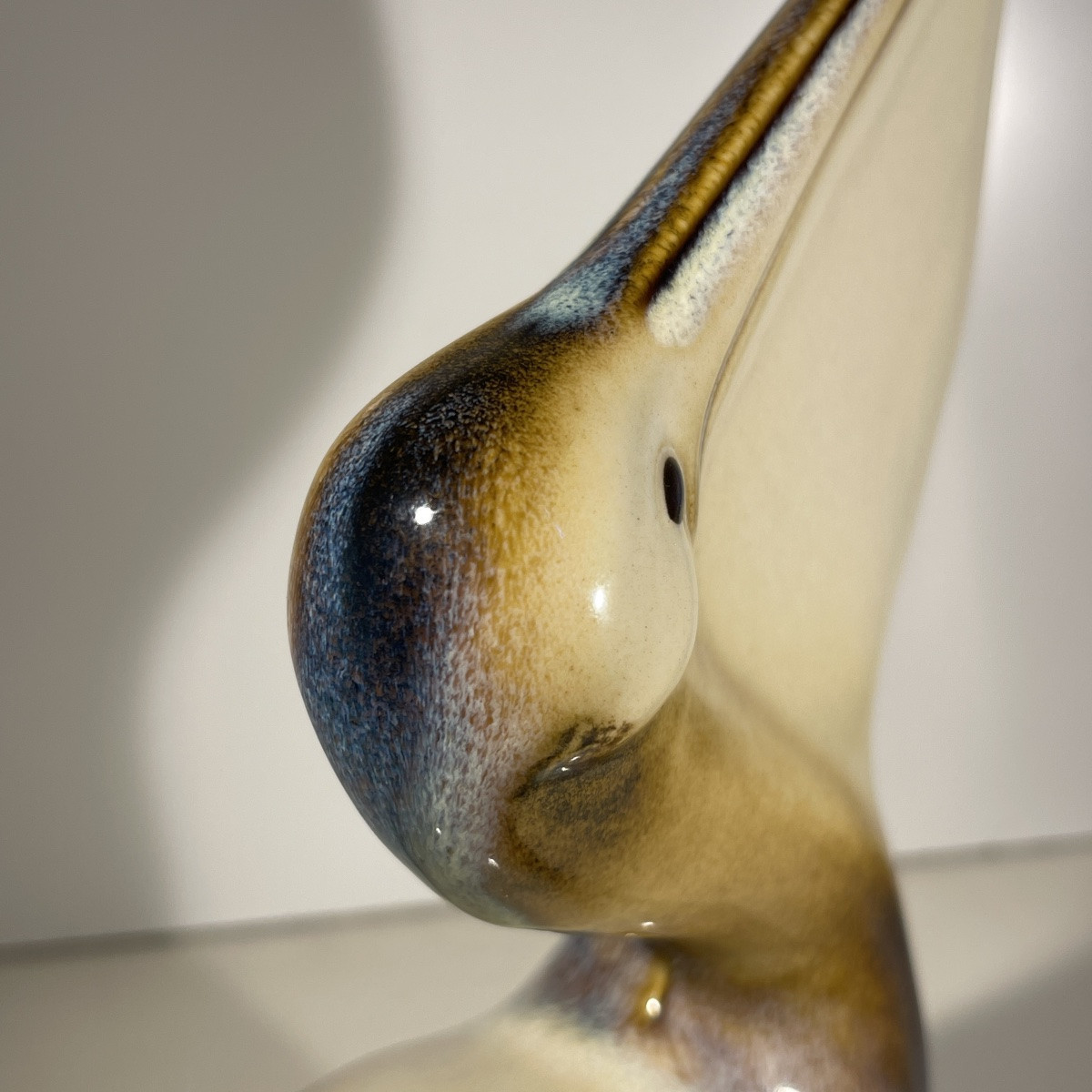 Ljubisa Mišić For Goebel "pelican" Bird Sculpture, Polychrome Ceramic, Germany 1984-photo-4