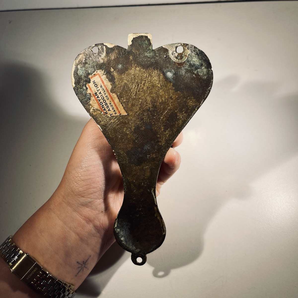 Heurtoir de porte / presse papier mural, sculpture d'un éléphant en bronze, XIXe s-photo-7