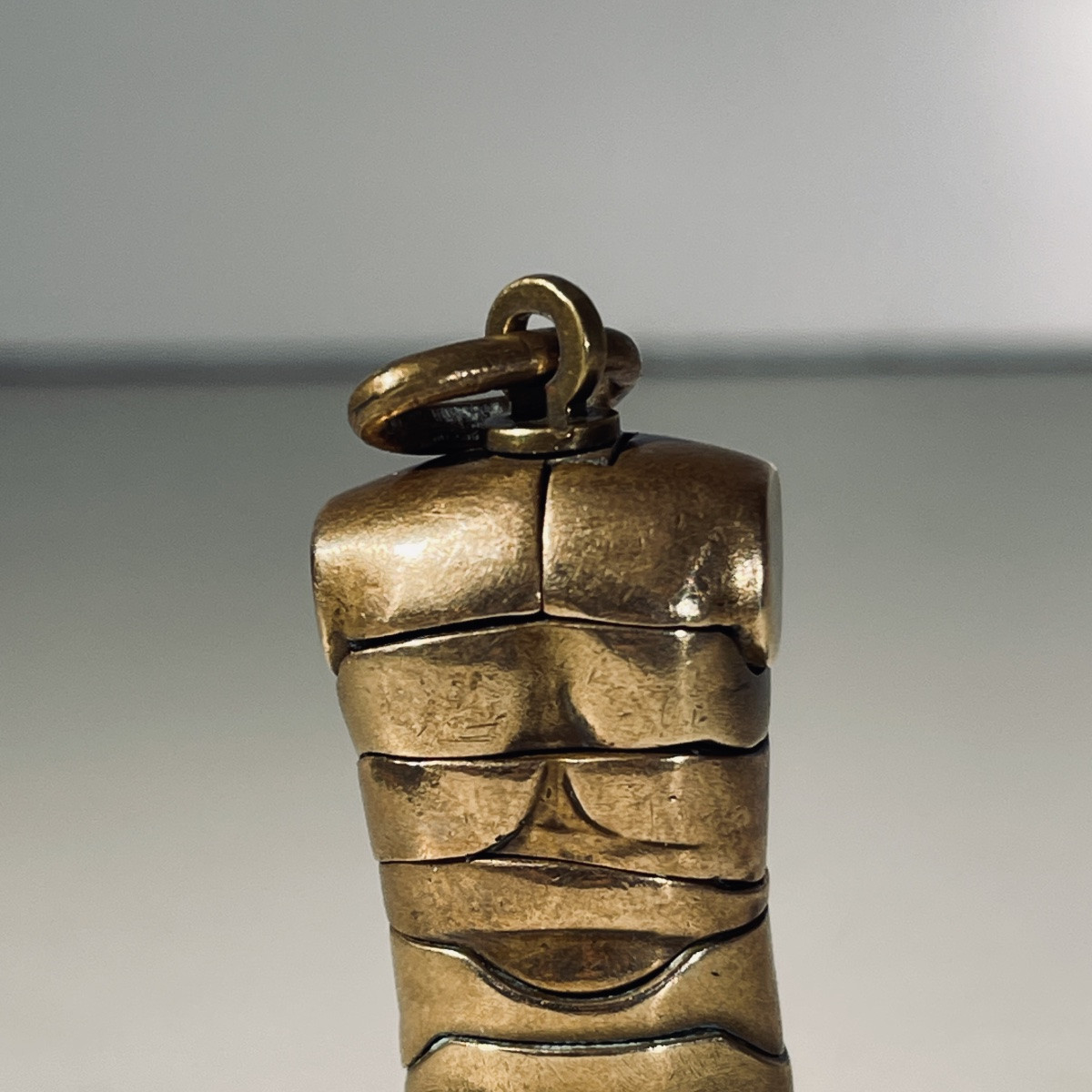 Miguel Berrocal "Micro David" bijou pendentif / sculpture démontable, bronze / argent, ca 1970-photo-3