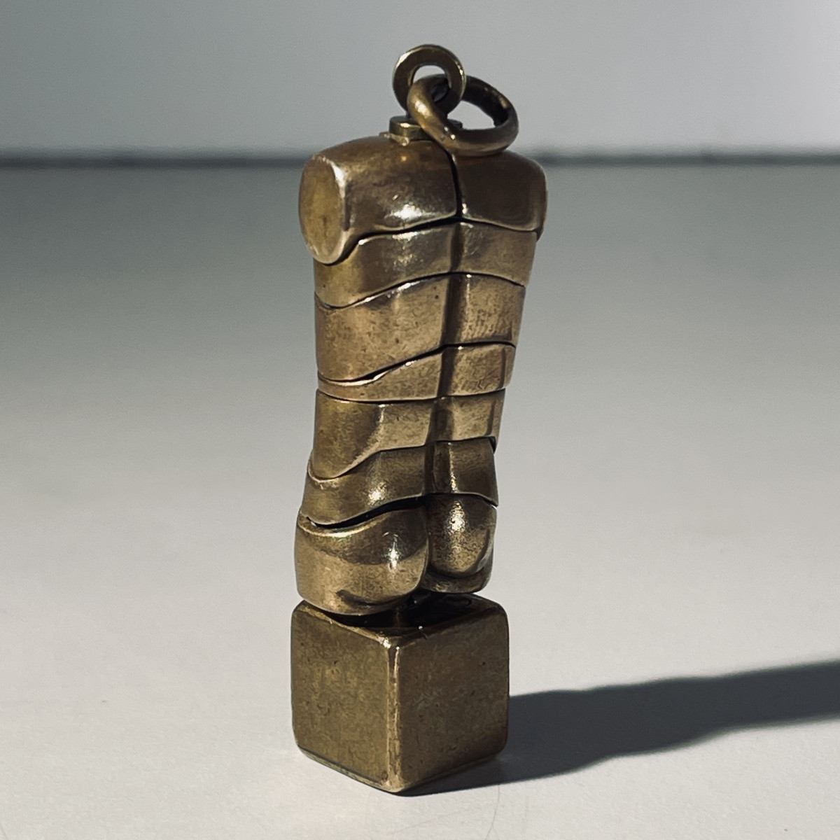 Miguel Berrocal "Micro David" bijou pendentif / sculpture démontable, bronze / argent, ca 1970-photo-4