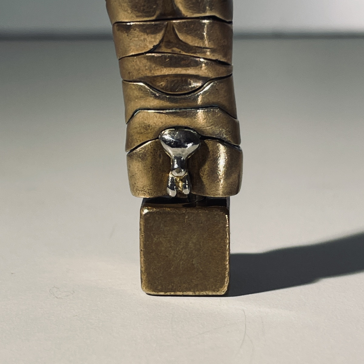 Miguel Berrocal "Micro David" bijou pendentif / sculpture démontable, bronze / argent, ca 1970-photo-1