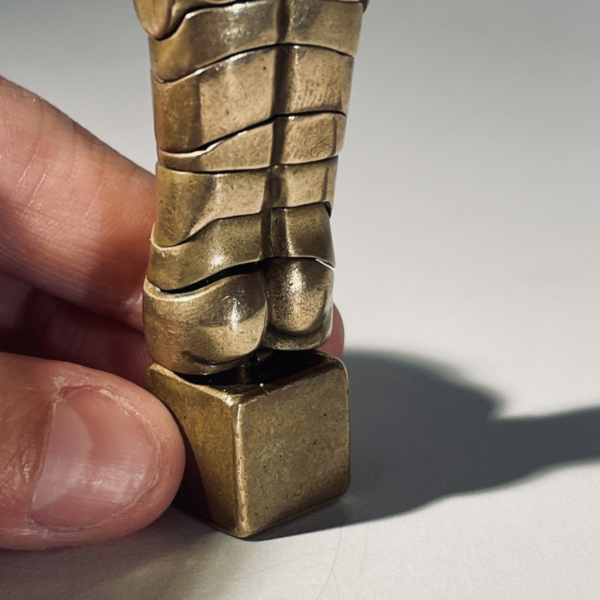Miguel Berrocal "Micro David" bijou pendentif / sculpture démontable, bronze / argent, ca 1970-photo-2