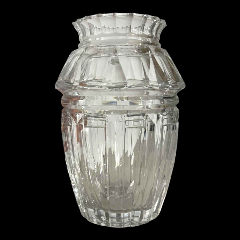 Joseph Simon For Val Saint Lambert, Art Deco Vase In Colorless Cut Crystal, Ca 1925-photo-2