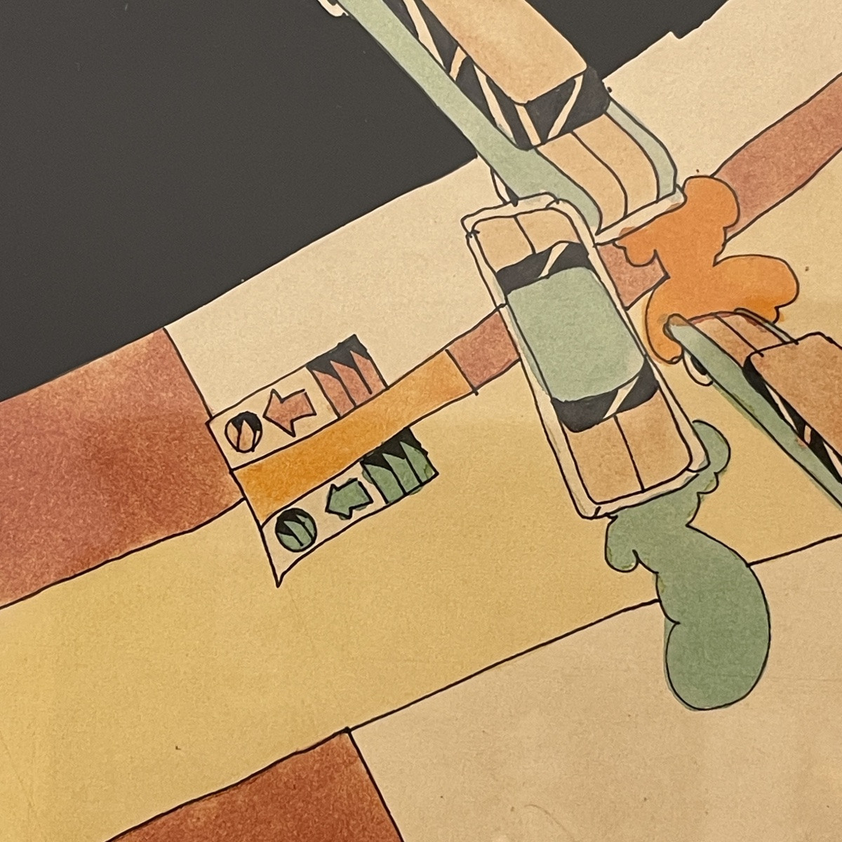 Fernand Flausch, tableau Pop Art, technique mixte sur papier, 1973-photo-4