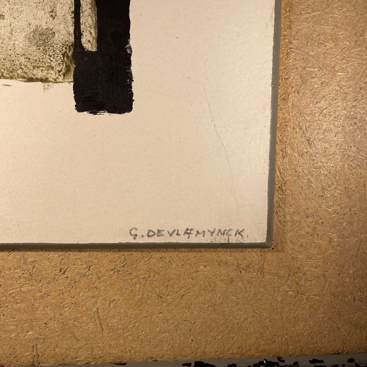 Georges (géo) De Vlamynck, Abstract Painting, Oil On Panel, Ca 1960-photo-2
