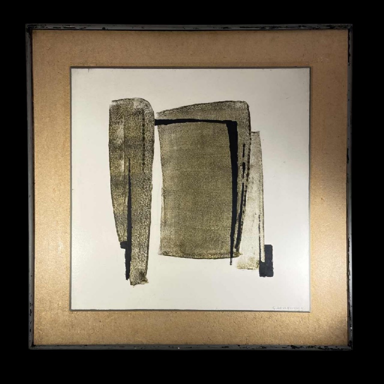 Georges (géo) De Vlamynck, Abstract Painting, Oil On Panel, Ca 1960