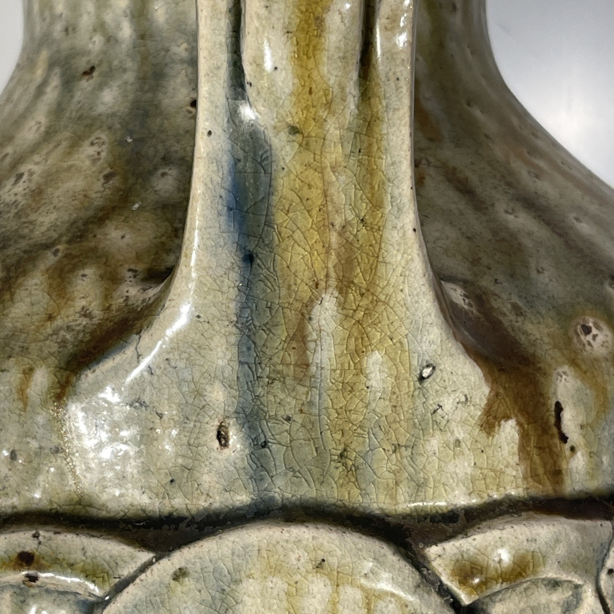Helman (attributed To) Outdoor Vase / Sculpture, Art Nouveau Glazed Stoneware, Ca 1900-photo-2