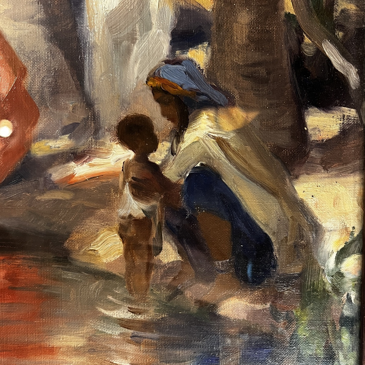 Charles Ernest Smets "oasis Of Tinghir Morocco" Orientalist Impressionist Painting, 1940-photo-4