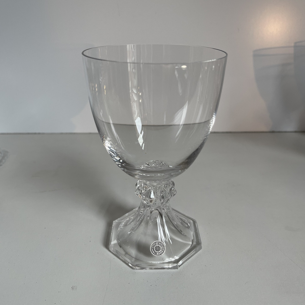 Val Saint Lambert "yale" Crystal Service: 12 Champagne Glasses - 9 Red Wine Glasses - 6 White Wine Glasses-photo-1