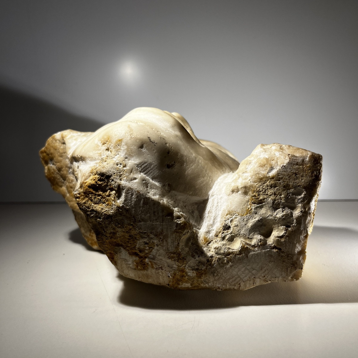 Georg Glaser "Visage de femme" sculpture buste / masque en marbre, ca 1980-photo-6