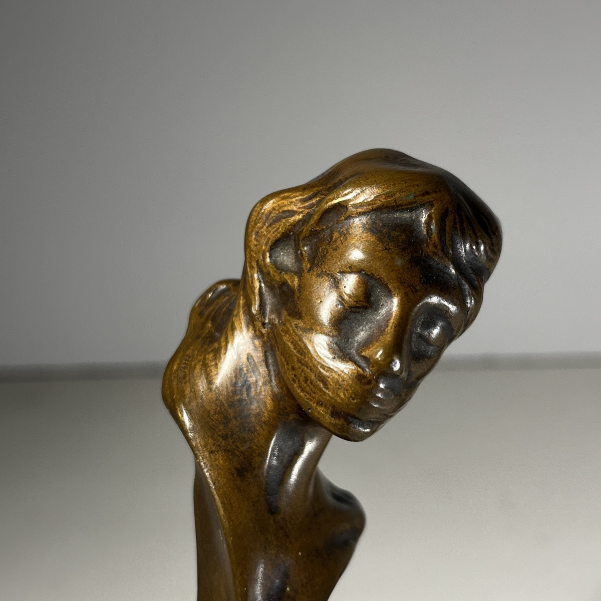 Oscar évariste Berchmans, Art Nouveau Bronze Seal / Stamp / Sculpture, Ca 1900-photo-3