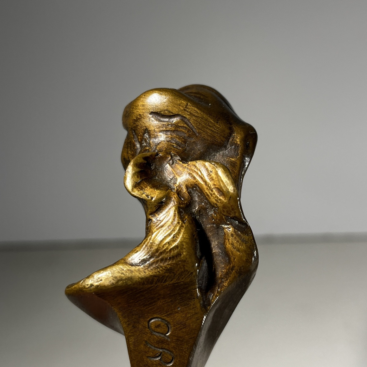 Oscar évariste Berchmans, Art Nouveau Bronze Seal / Stamp / Sculpture, Ca 1900-photo-4