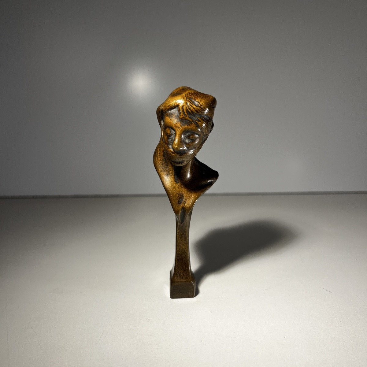 Oscar évariste Berchmans, Art Nouveau Bronze Seal / Stamp / Sculpture, Ca 1900-photo-1