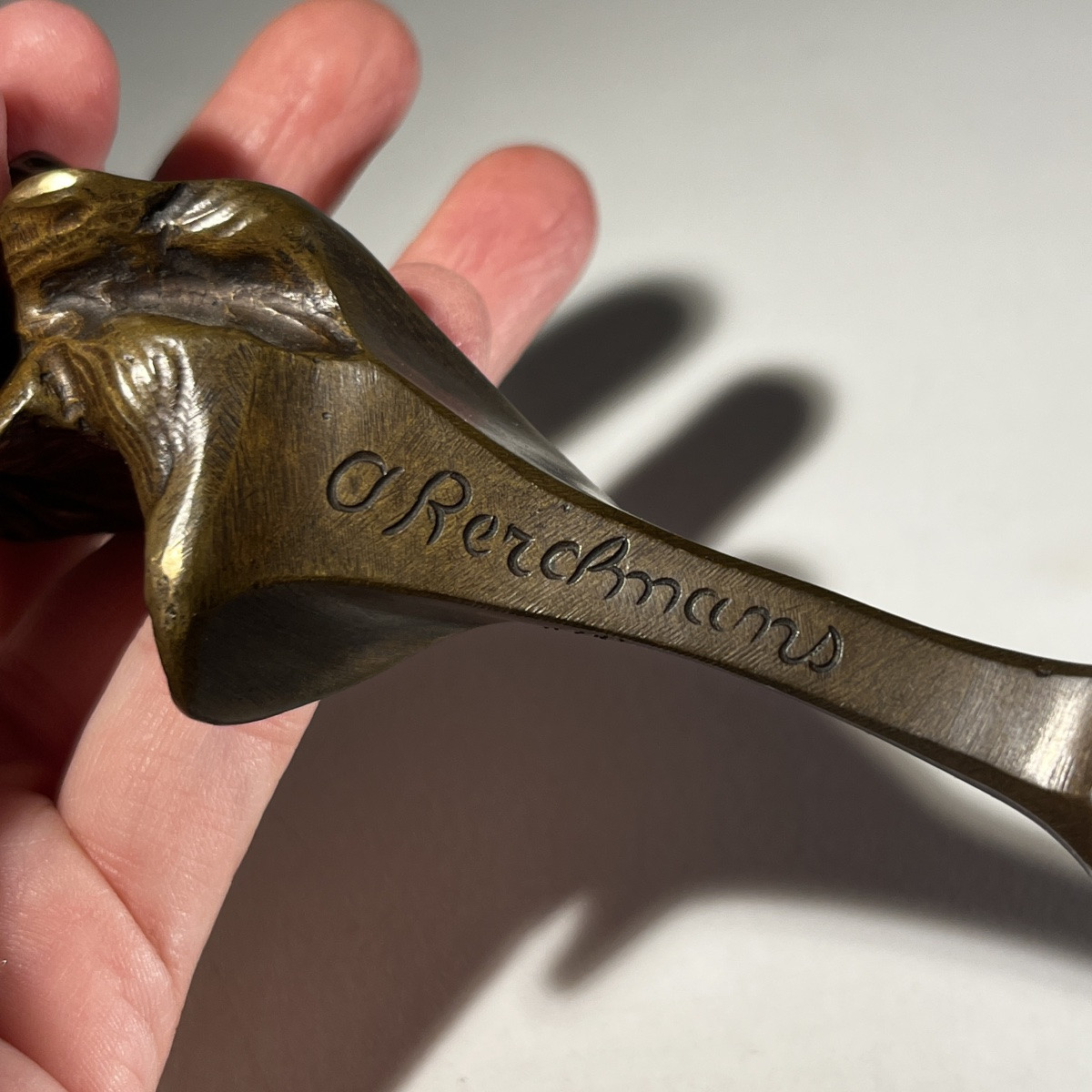 Oscar évariste Berchmans, Art Nouveau Bronze Seal / Stamp / Sculpture, Ca 1900-photo-4
