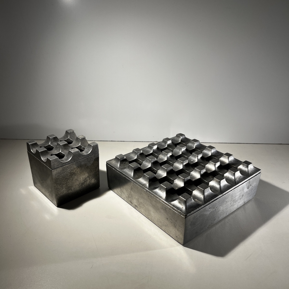 Ljungberg & Backstrum / Diverse Ting & Ballegeer "ultima15" Set Of 2 Brutalist Ashtrays, 70s-photo-6