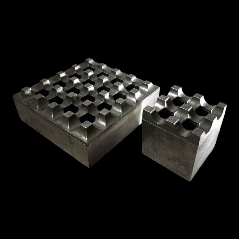 Ljungberg & Backstrum / Diverse Ting & Ballegeer "ultima15" Set Of 2 Brutalist Ashtrays, 70s