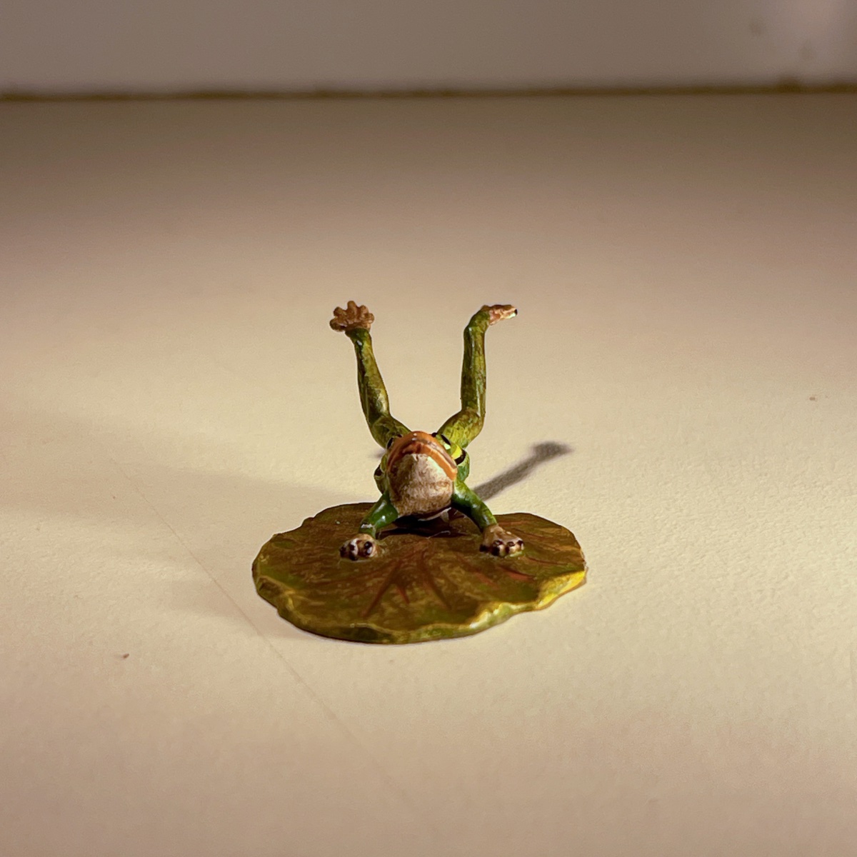 Franz Bergmann "Grenouille plongeante au nénuphar" sculpture bronze de Vienne polychrome, 1900-photo-2