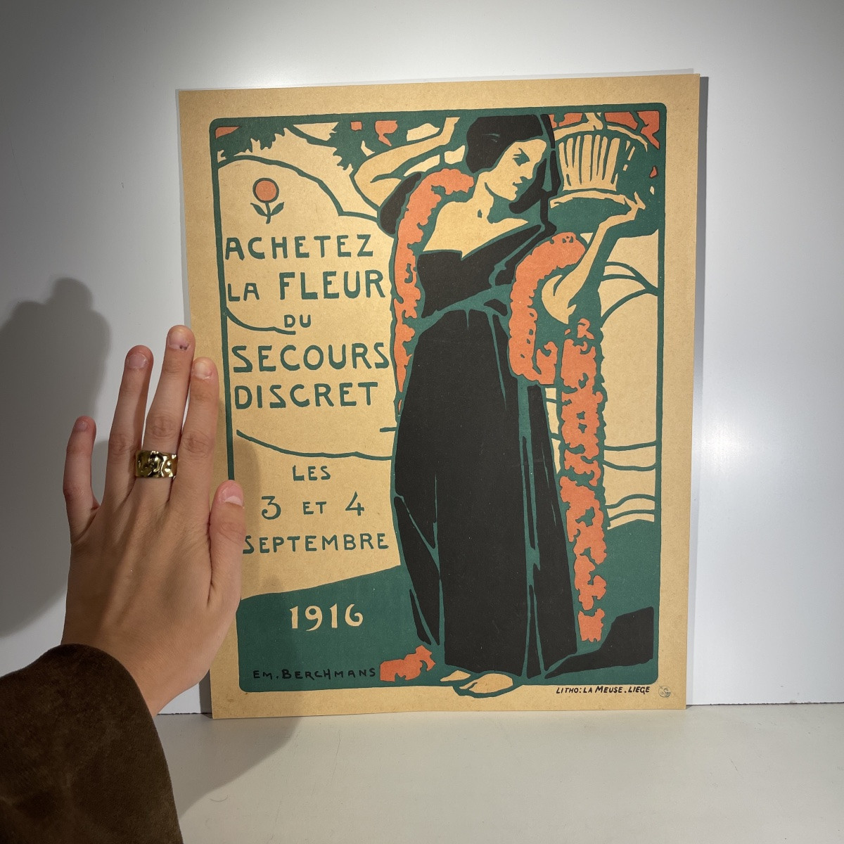 émile Berchmans For La Meuse, Art Nouveau Lithograph Poster, 1916-photo-2