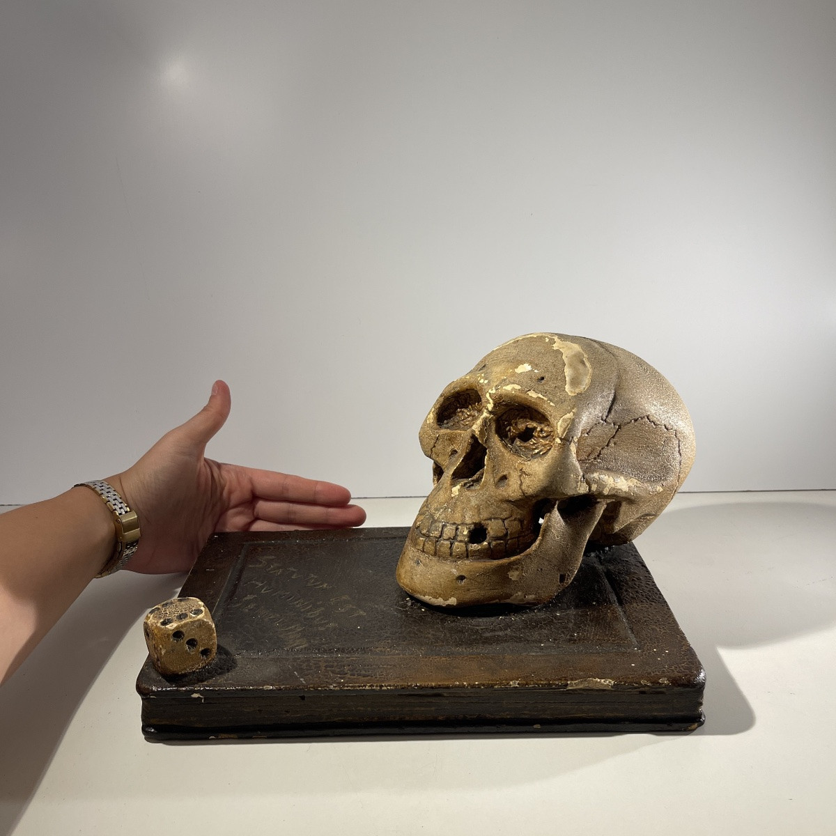 Object Of Curiosity - Vanity, Patinated Plaster Sculpture, Ca 1900-photo-2