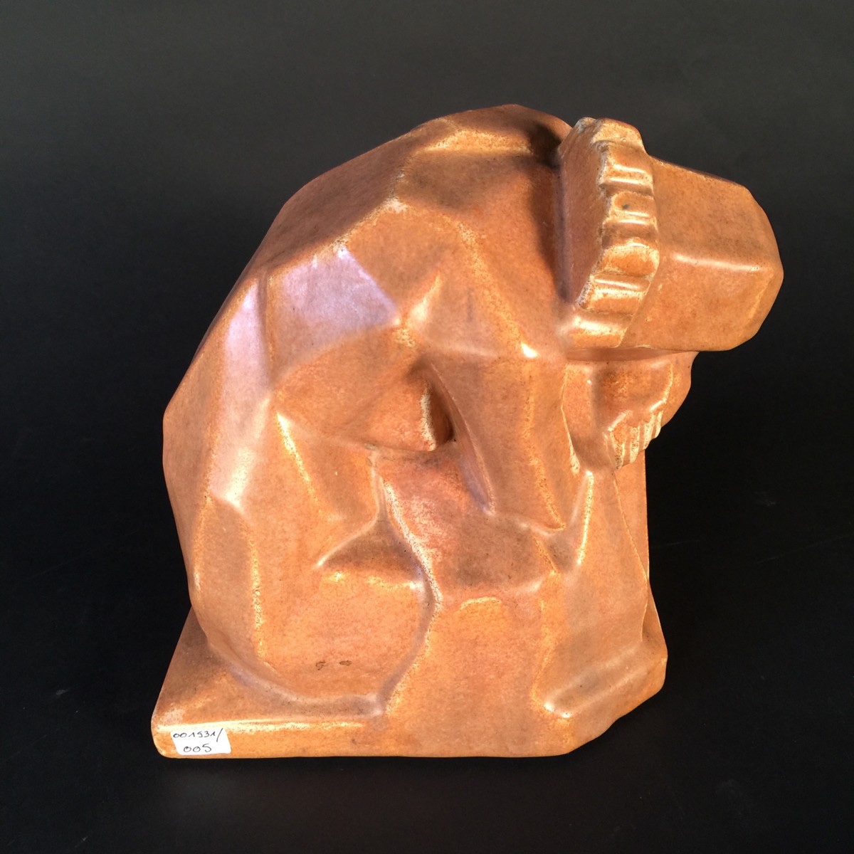 Angelo Hecq / Roger Guérin "nude Woman" In Cubist-style Stoneware - Circa 1925