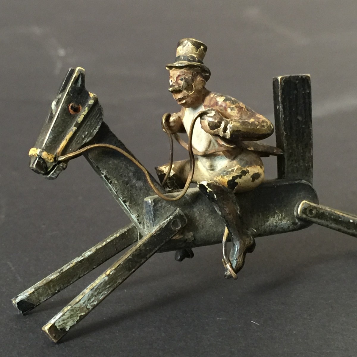 Sculpture - Articulated Vienna Bronze - Jockey On Horse - Circa 1900-photo-3