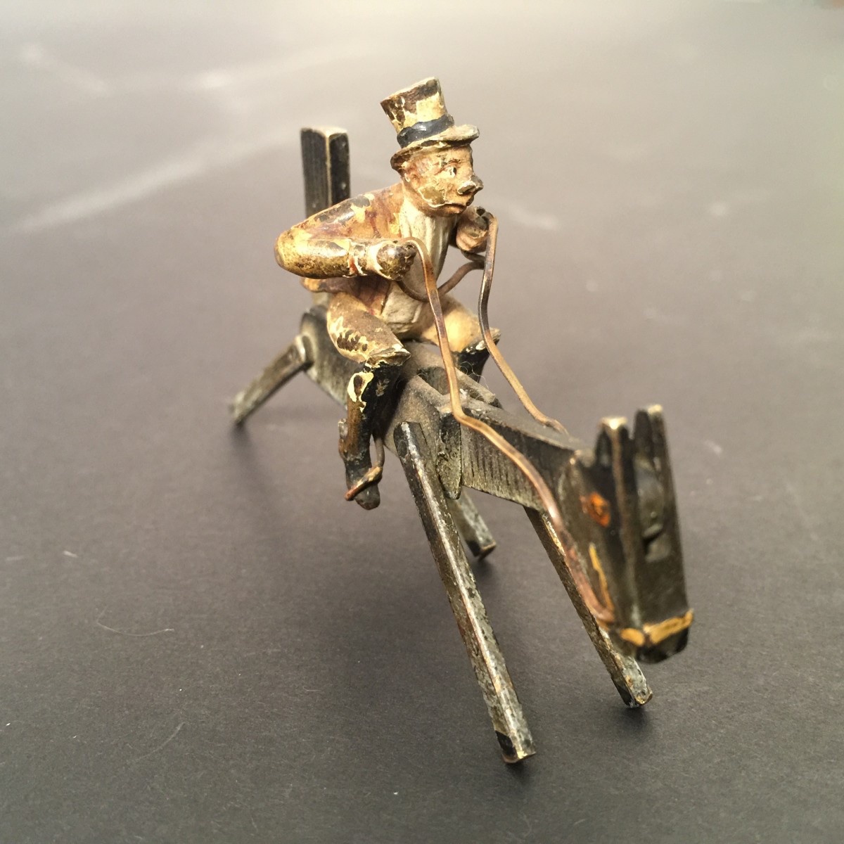 Sculpture - Articulated Vienna Bronze - Jockey On Horse - Circa 1900-photo-4