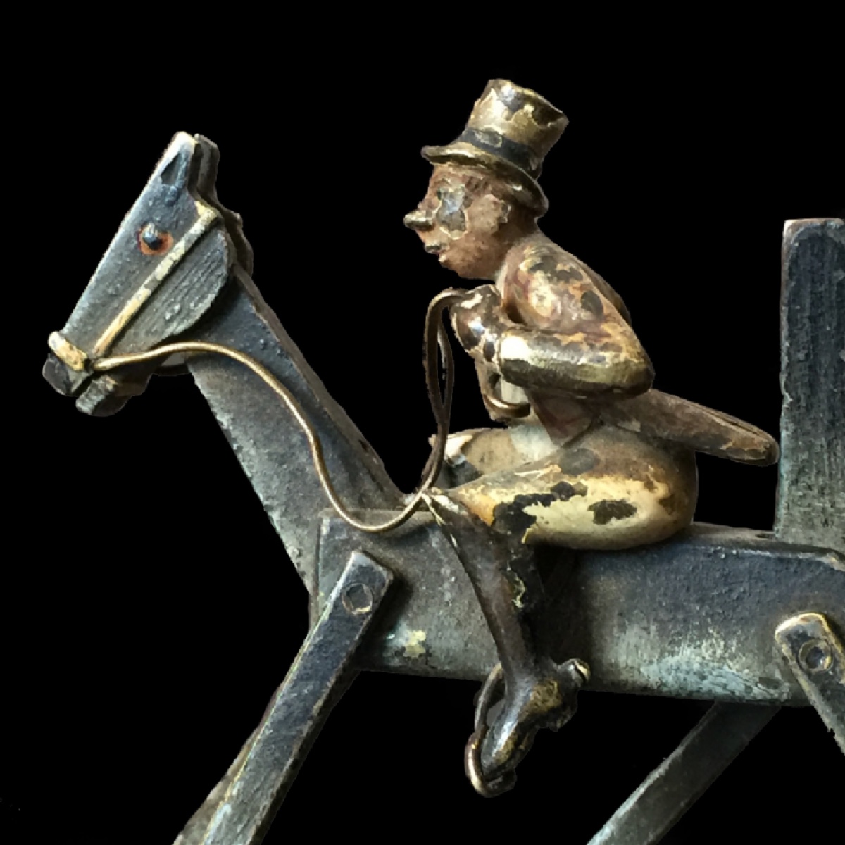Sculpture - Articulated Vienna Bronze - Jockey On Horse - Circa 1900