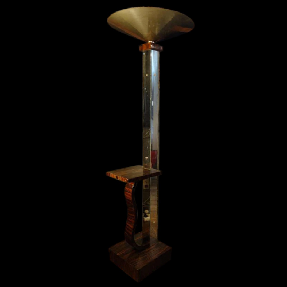 Grand Lampadaire / Sellette Art Déco en ébène de Macassar, circa 1930