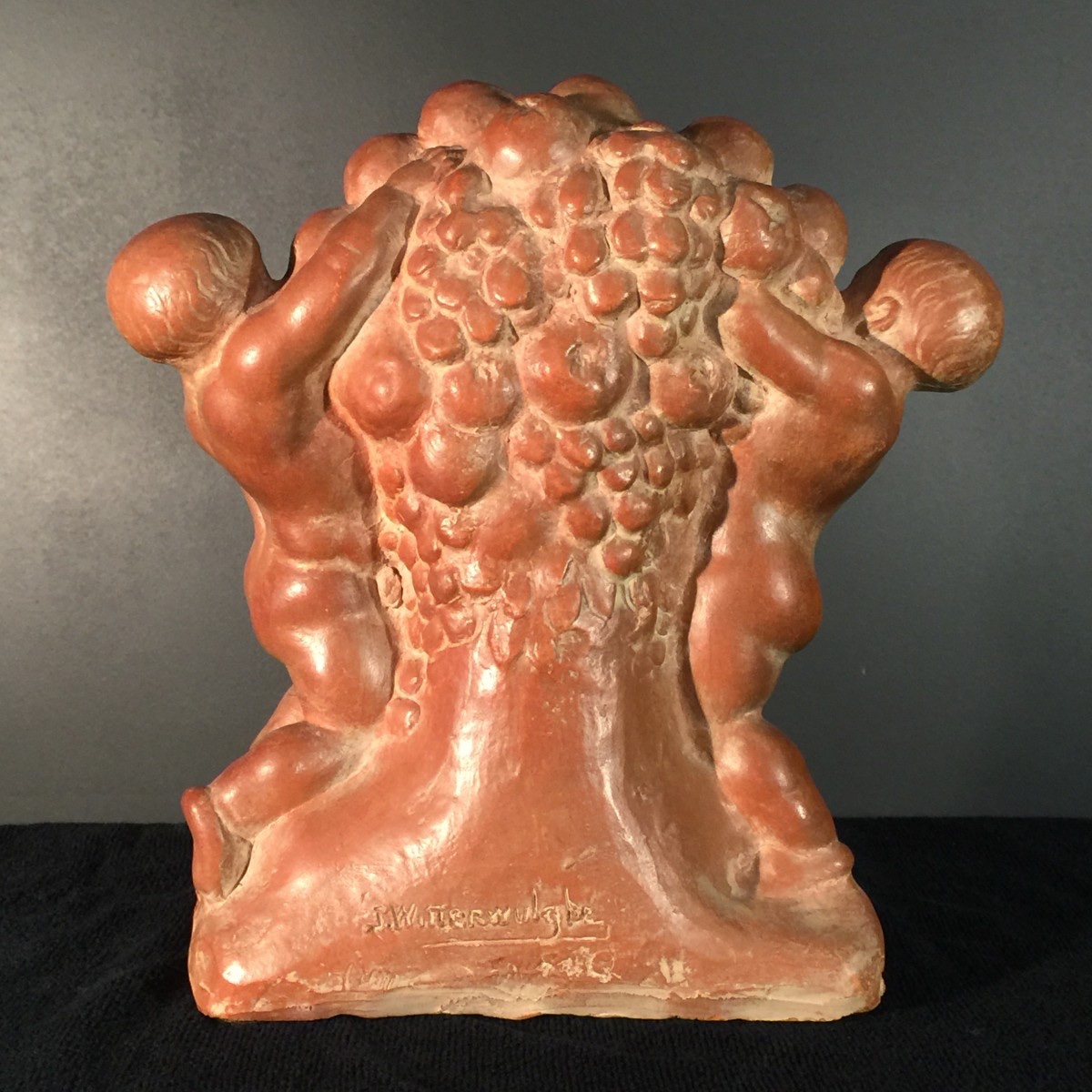 Joseph Witterwulghe "abundance & Putti", Art Deco Terracotta Sculpture, 1925-photo-1
