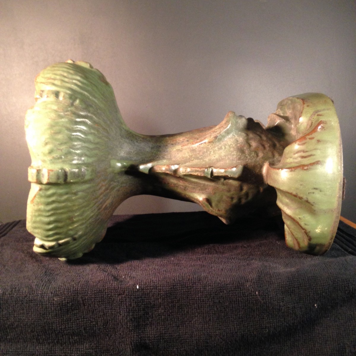 Roger Guérin, coupe à fruits au poisson Art Déco, grès de Bouffioulx 1925-photo-4