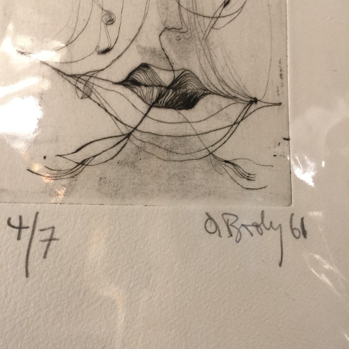 Anne Body " Jézabel " gravure abstrait surréaliste numérotée 4/7, signée et datée 1961-photo-3