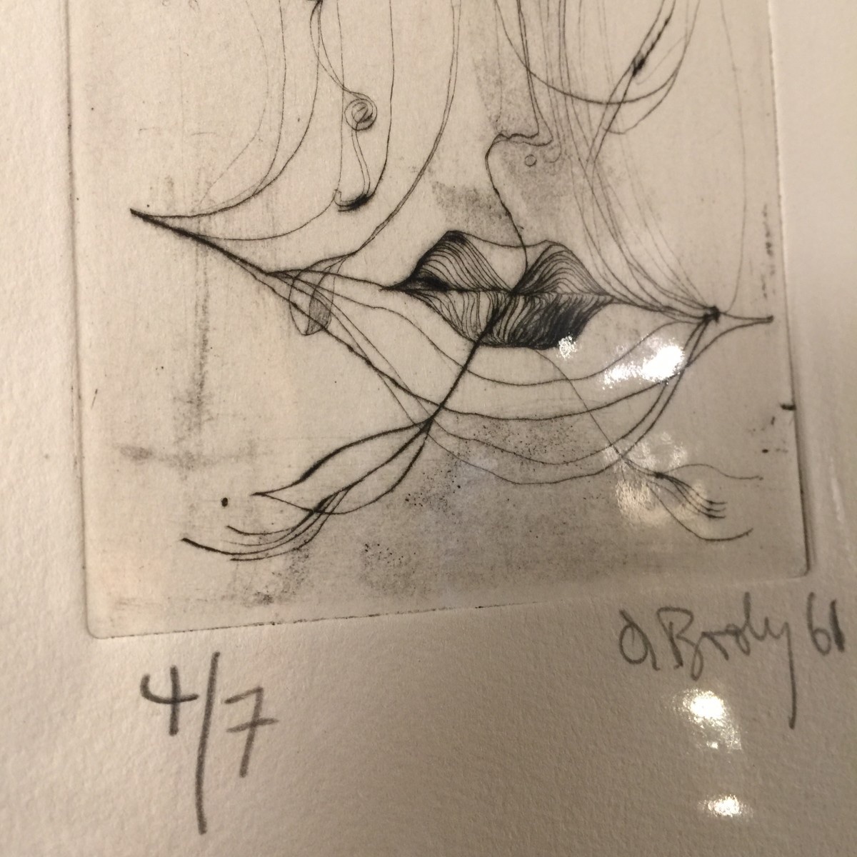 Anne Body " Jézabel " gravure abstrait surréaliste numérotée 4/7, signée et datée 1961-photo-4