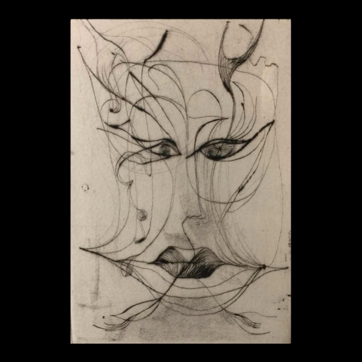 Anne Body " Jézabel " gravure abstrait surréaliste numérotée 4/7, signée et datée 1961