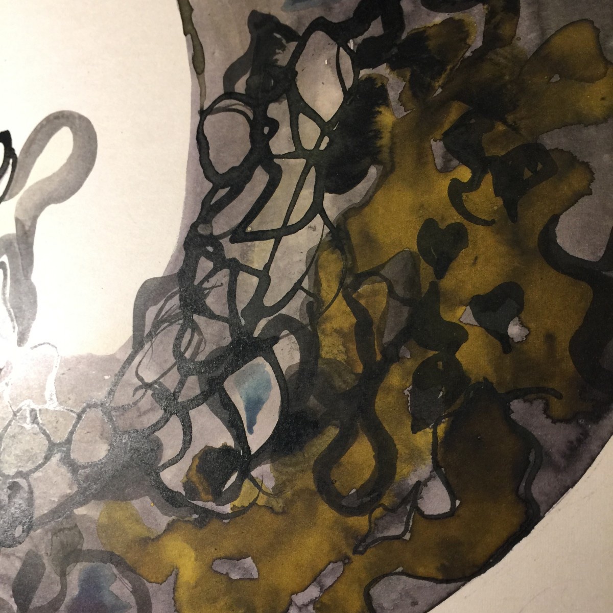 Anne Body "the Great Fight", Mixed Media Painting On Paper, Abstract Surrealist,-photo-4