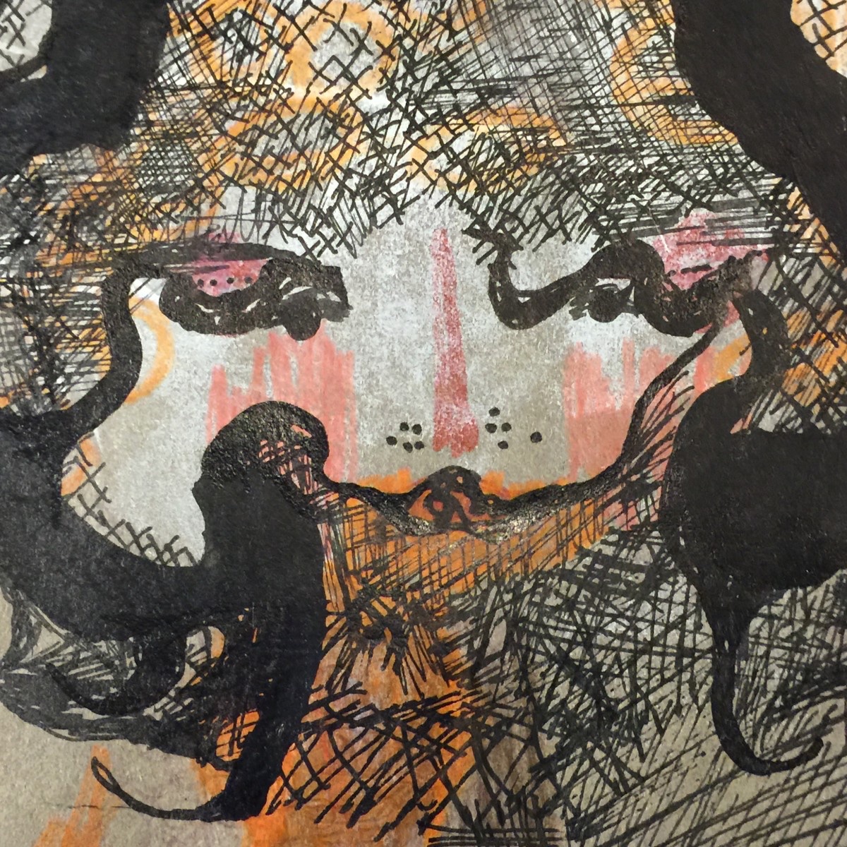 Anne Body " Parce queue "huile sur papier, technique mixte sur papier, 1970-photo-2