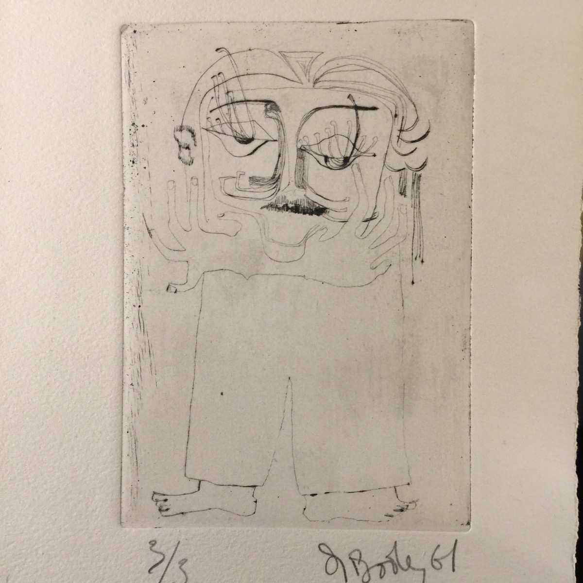 Anne Body "when We Lost Our Minds" Engraving Numbered 3/3, Signed And Dated 1961-photo-2
