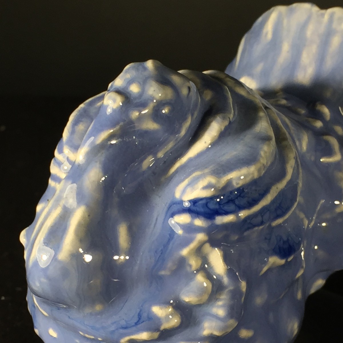 Domien Ingels pour CERAMAES, Sculpture animalière Art Déco céramique, Dindon Dinde Bleu, 1930-photo-4