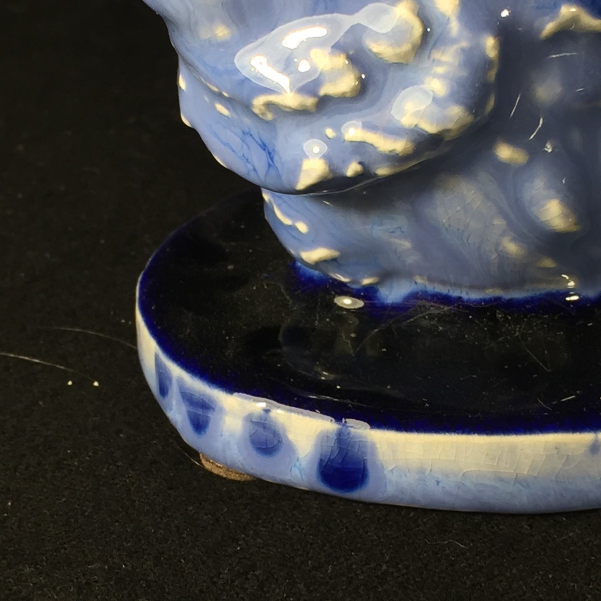 Domien Ingels pour CERAMAES, Sculpture animalière Art Déco céramique, Dindon Dinde Bleu, 1930-photo-2