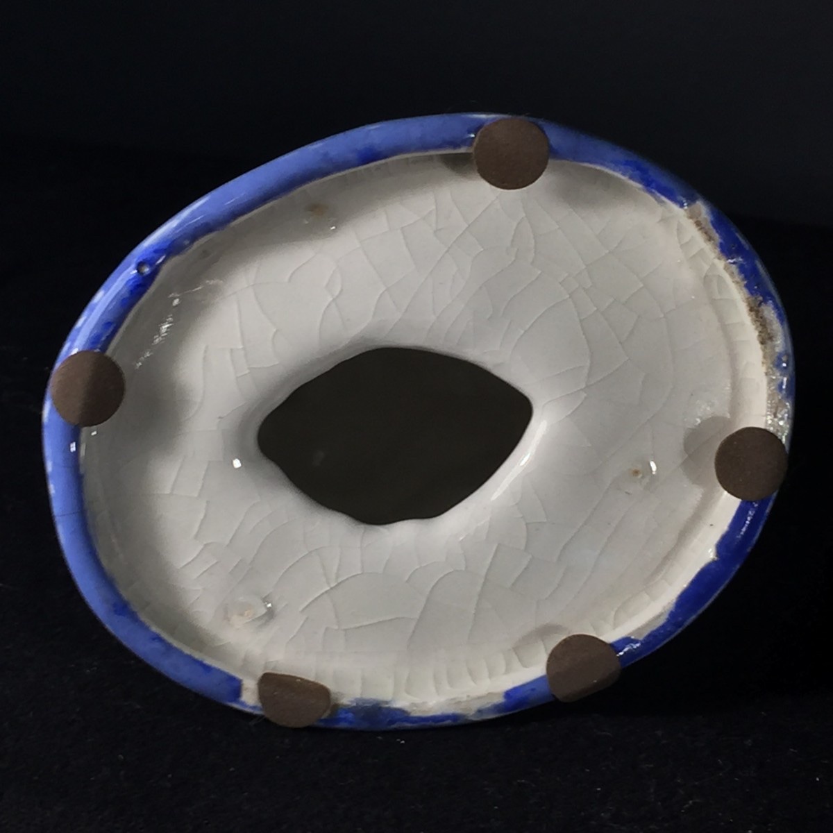 Domien Ingels pour CERAMAES, Sculpture animalière Art Déco céramique, Dindon Dinde Bleu, 1930-photo-3