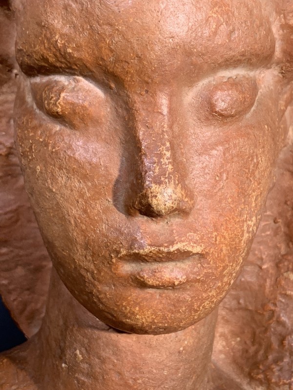 HARRY ELSTROM, Sculpture Expressionniste Art Déco " Buste Femme nue " piece unique 1940-photo-1