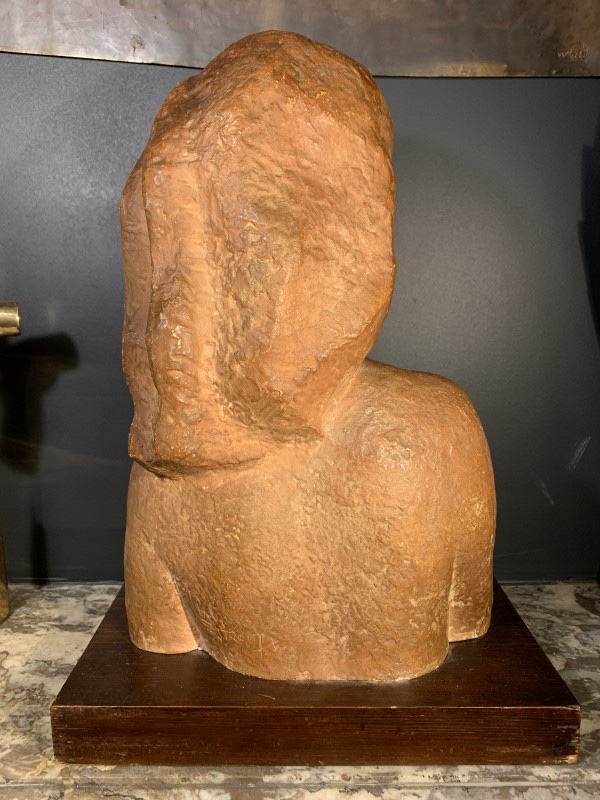 HARRY ELSTROM, Sculpture Expressionniste Art Déco " Buste Femme nue " piece unique 1940-photo-2