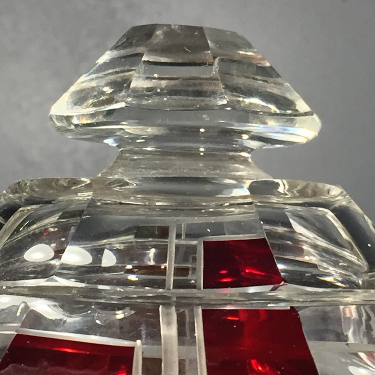 Karl Palda, Art Deco Modernist Red Box In Bohemian Glass, Circa 1930-photo-3
