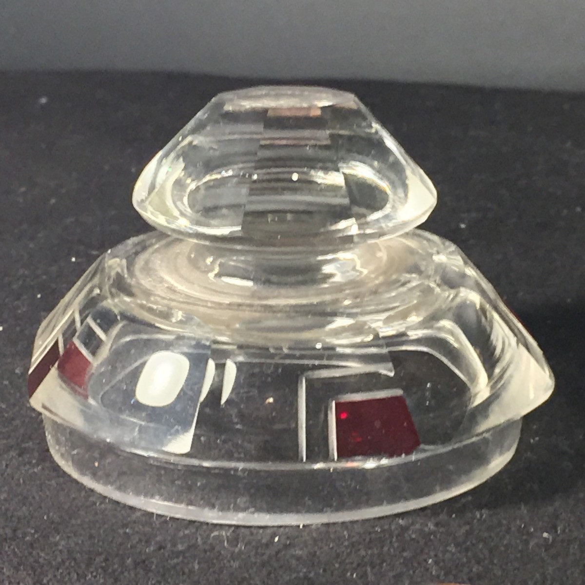 Karl Palda, Art Deco Modernist Red Box In Bohemian Glass, Circa 1930-photo-2