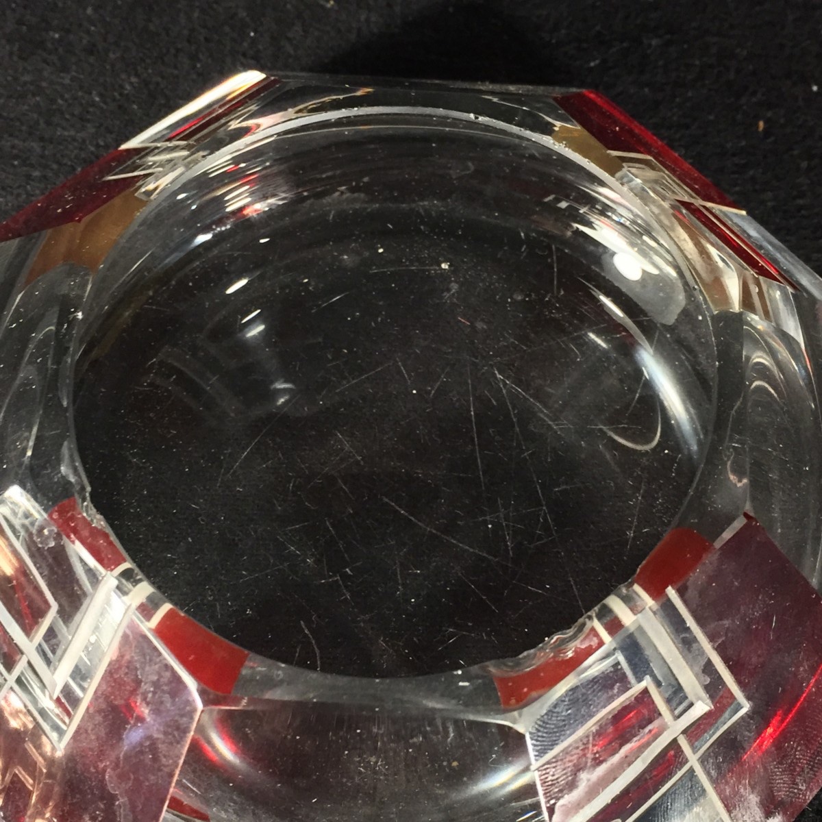 Karl Palda, Art Deco Modernist Red Box In Bohemian Glass, Circa 1930-photo-3