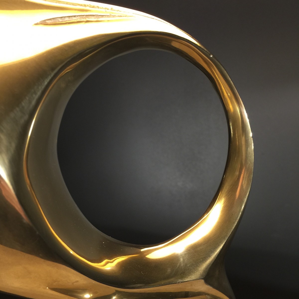 Hollywood Regency Modernist Stylized Fish Table Lamp/sculpture, Bronze And Brass, 1960-photo-3