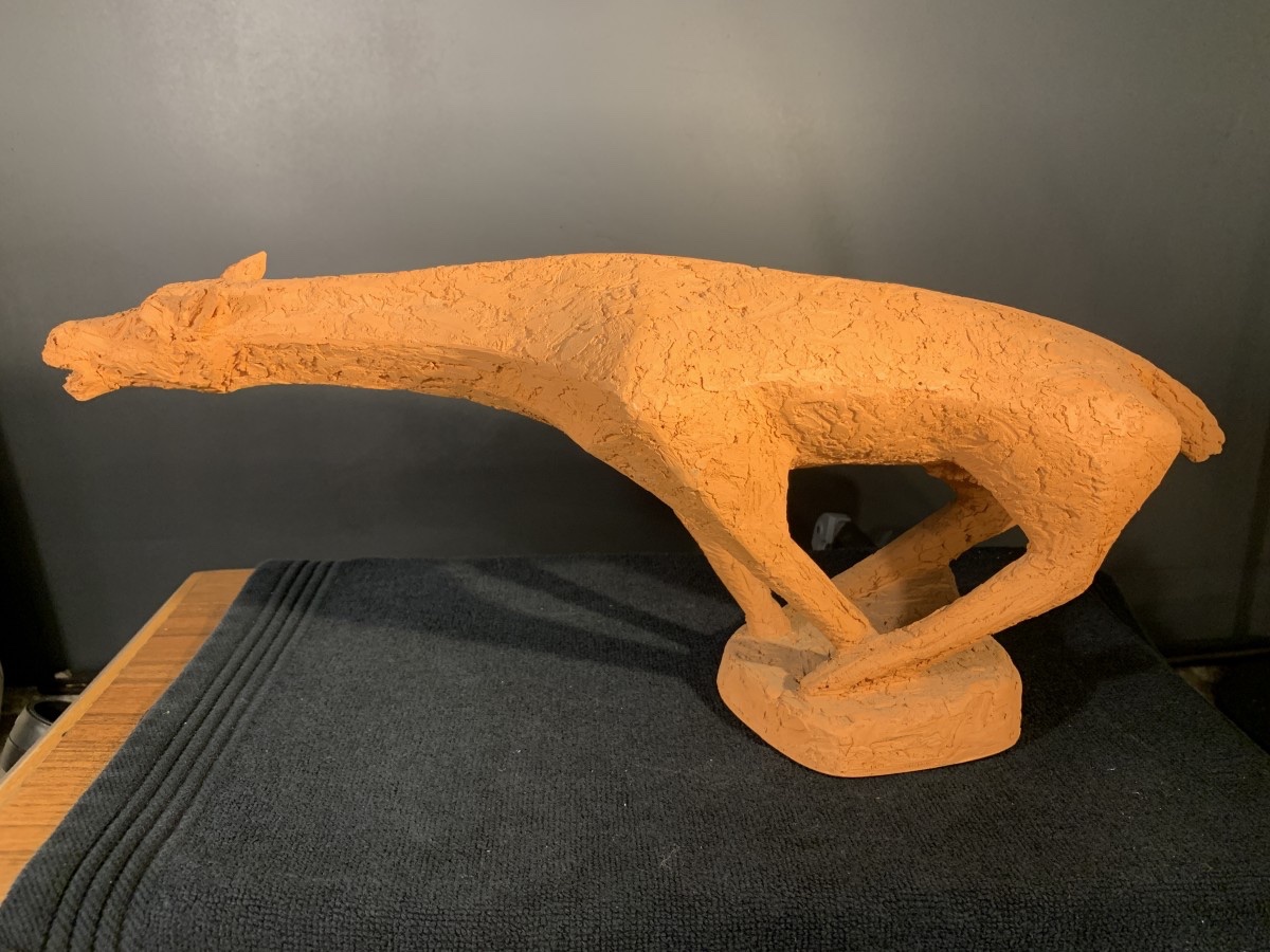 Mario Peruggini, Animal Sculpture Horse, Terracotta, Unique Piece, 1960s-photo-2