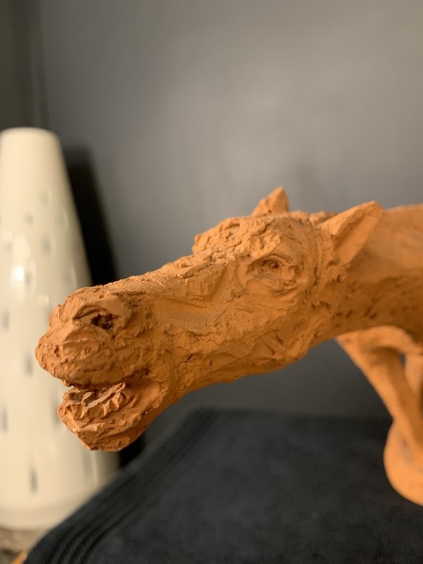 Mario Peruggini, Animal Sculpture Horse, Terracotta, Unique Piece, 1960s-photo-6